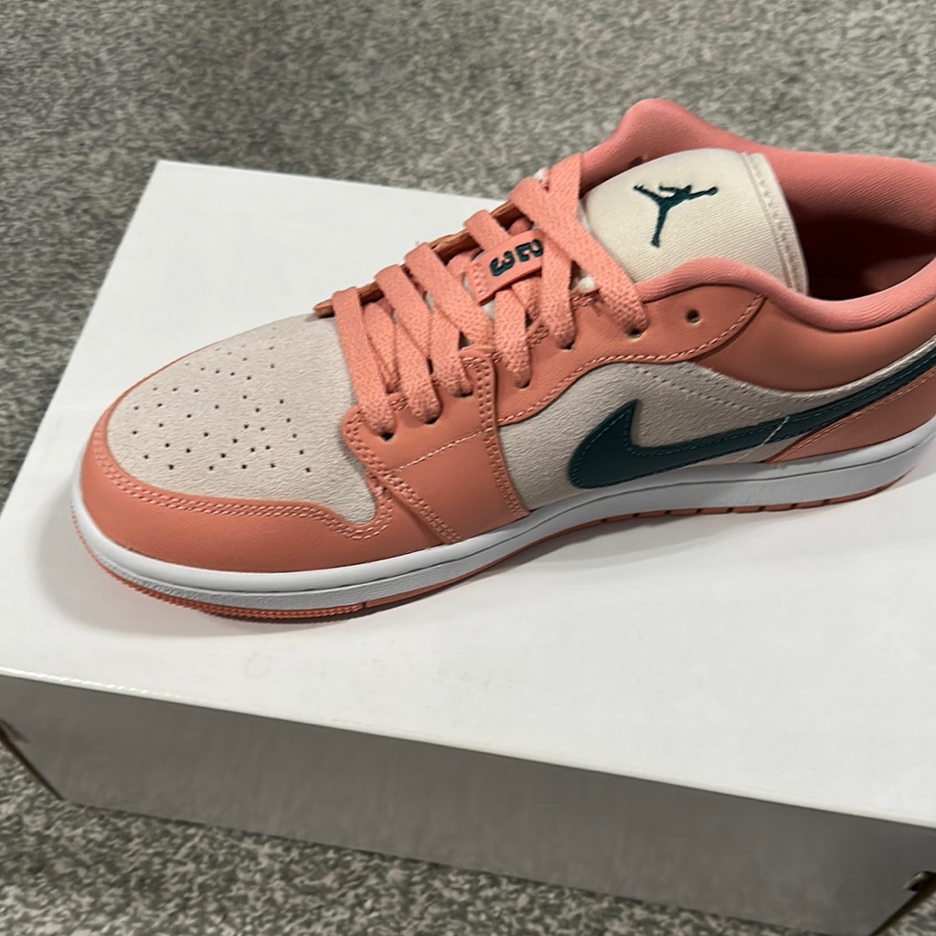 Air Jordan Low Sneakers In Pink And Teal